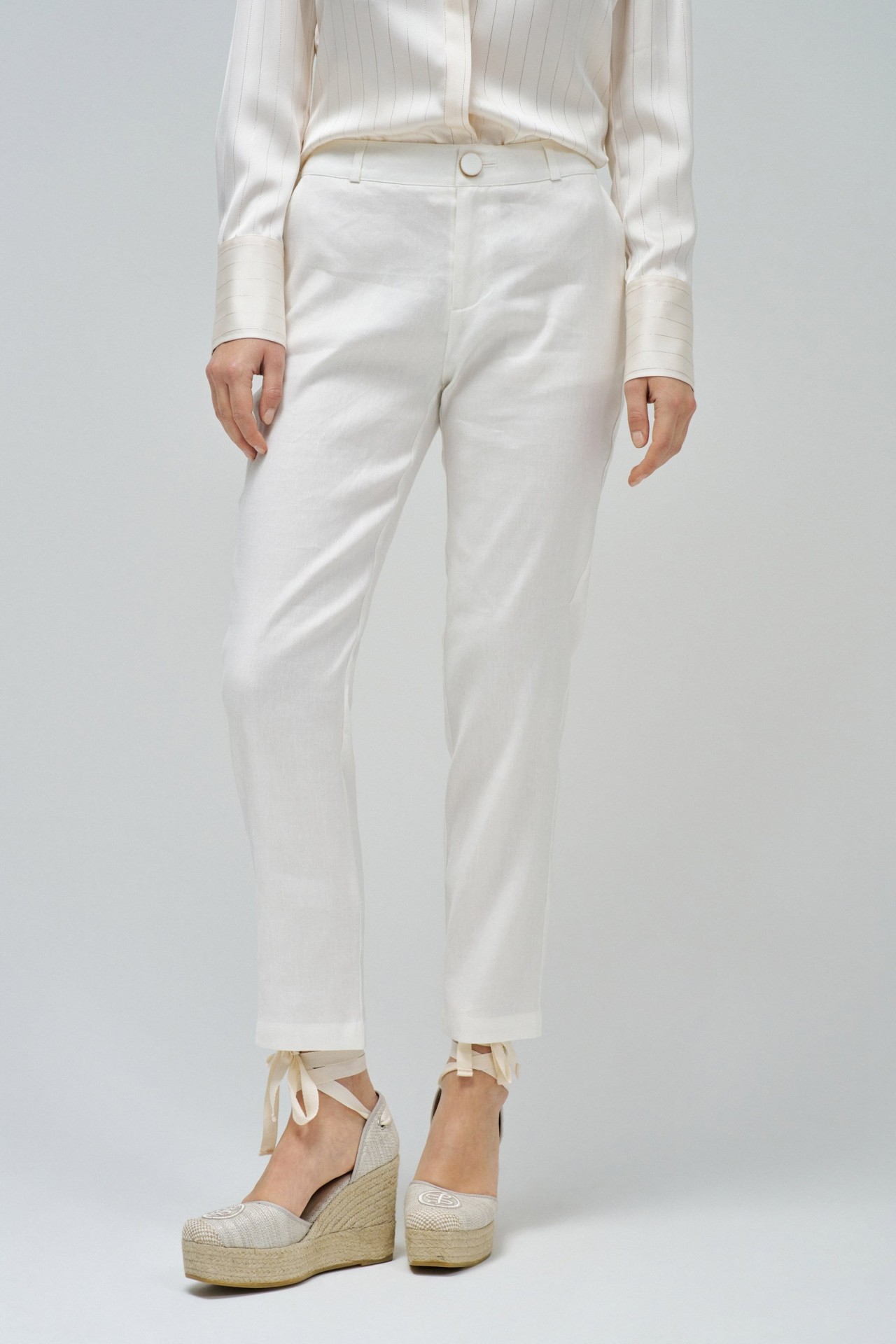 LINEN CHINO TROUSERS