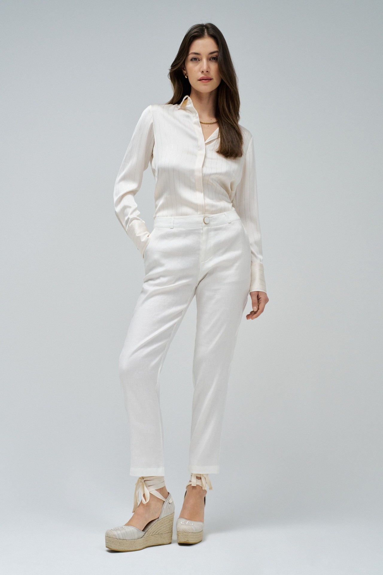 LINEN CHINO TROUSERS
