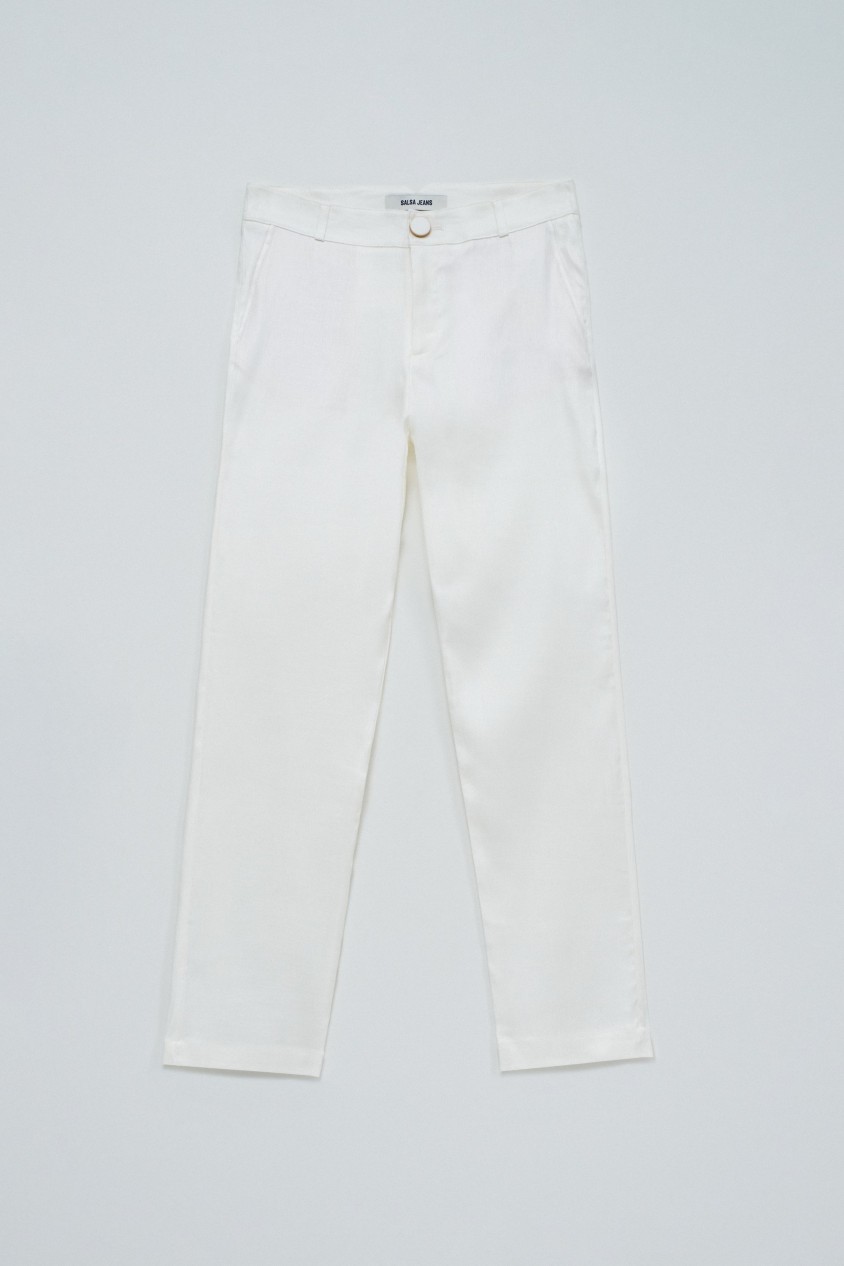 LINEN CHINO TROUSERS