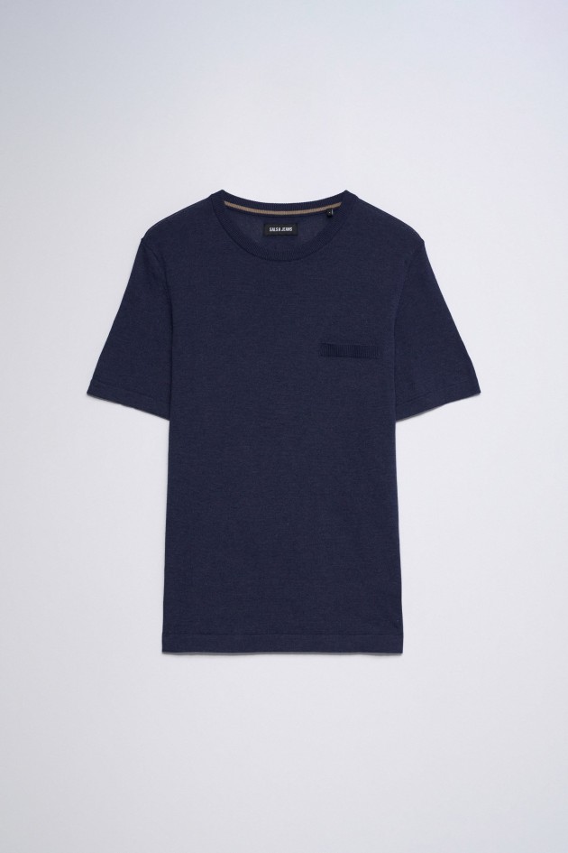 T-SHIRT EM MALHA TRICOTADA