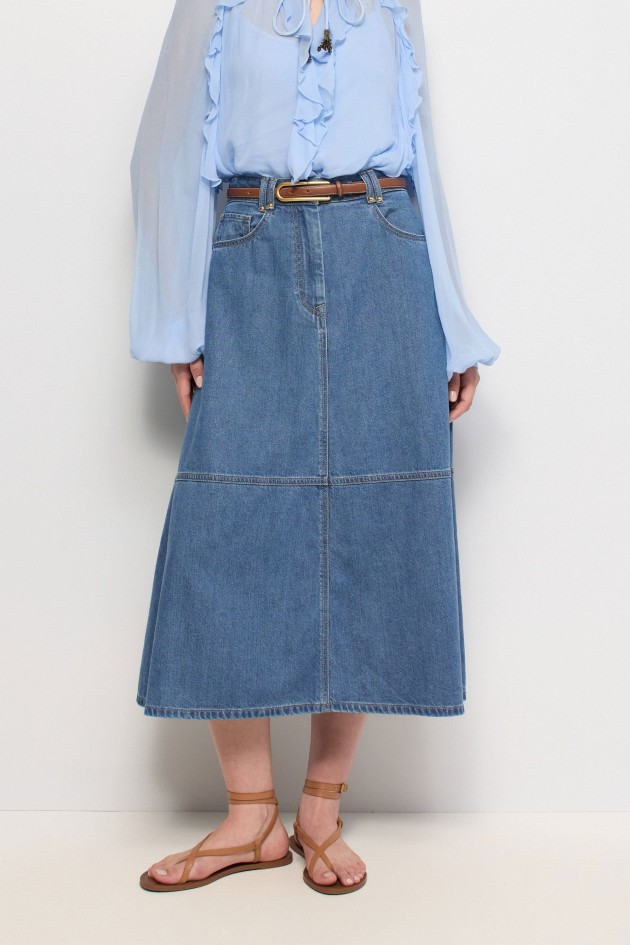 FALDA MIDI DE LIGHTDENIM