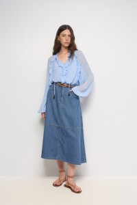 MIDI SKIRT IN LIGHTDENIM