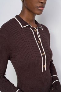 VESTIDO CORTO DE PUNTO ESTILO POLO
