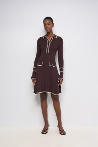 VESTIDO CORTO DE PUNTO ESTILO POLO