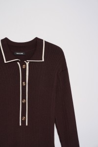 VESTIDO CORTO DE PUNTO ESTILO POLO