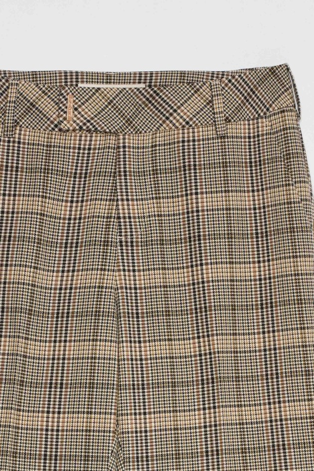CALÇAS CHINO FLARE COM PADRÃO XADREZ