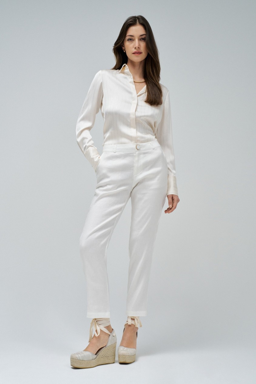 PANTALON CHINO EN LIN