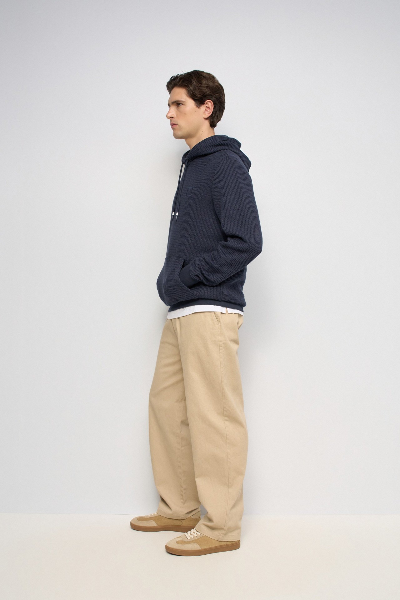 TEXTURED KNIT HOODIE