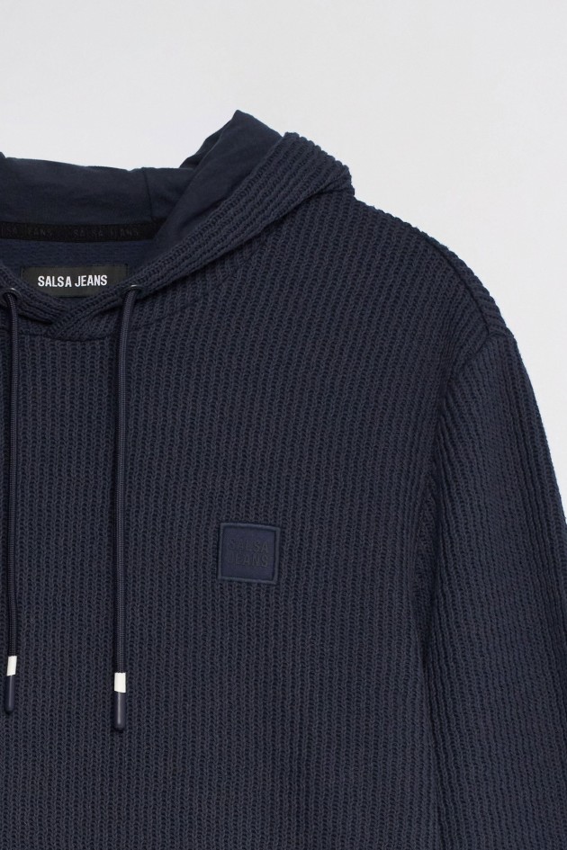 TEXTURED KNIT HOODIE
