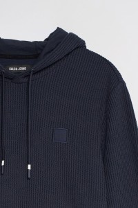 TEXTURED KNIT HOODIE