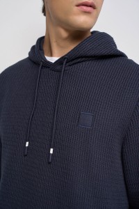 TEXTURED KNIT HOODIE