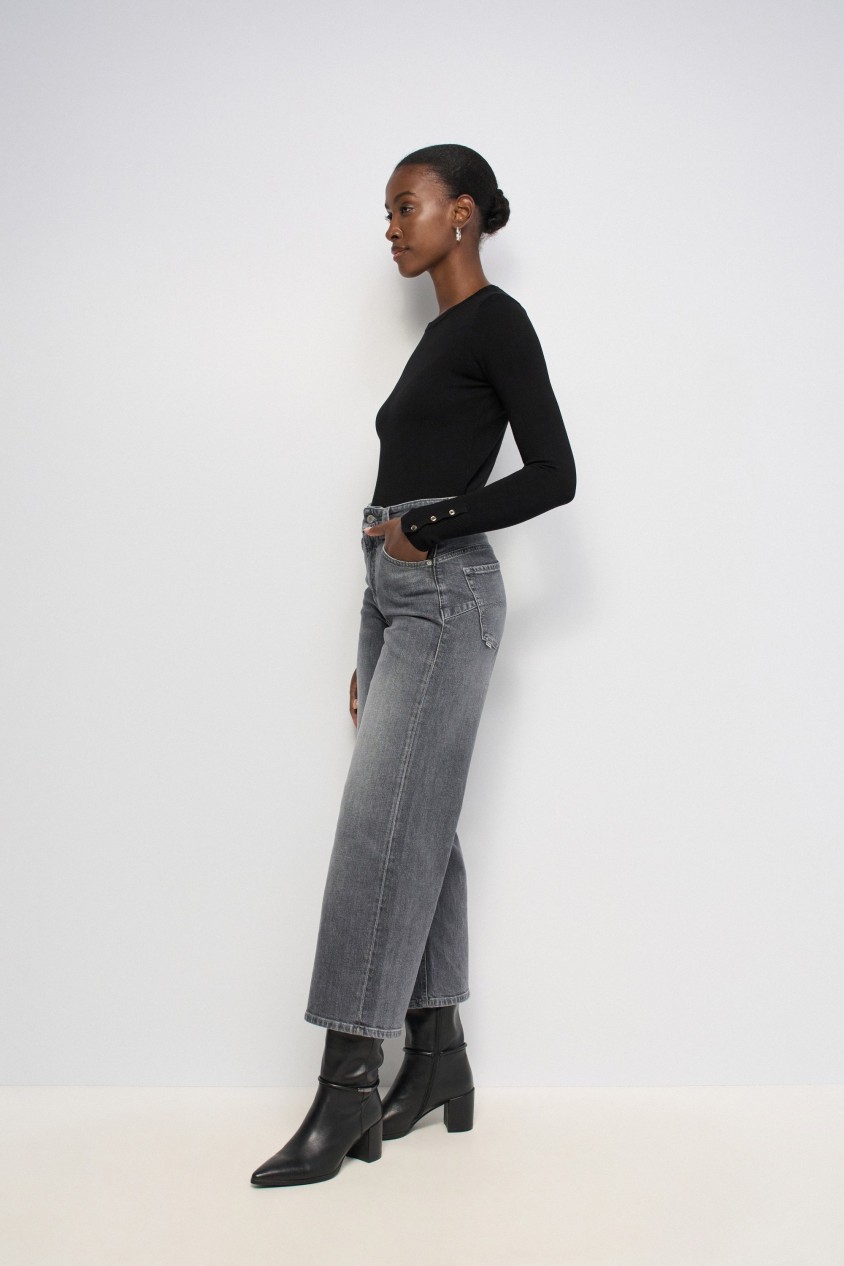 JEAN FAITH PUSH IN CROPPED WIDE