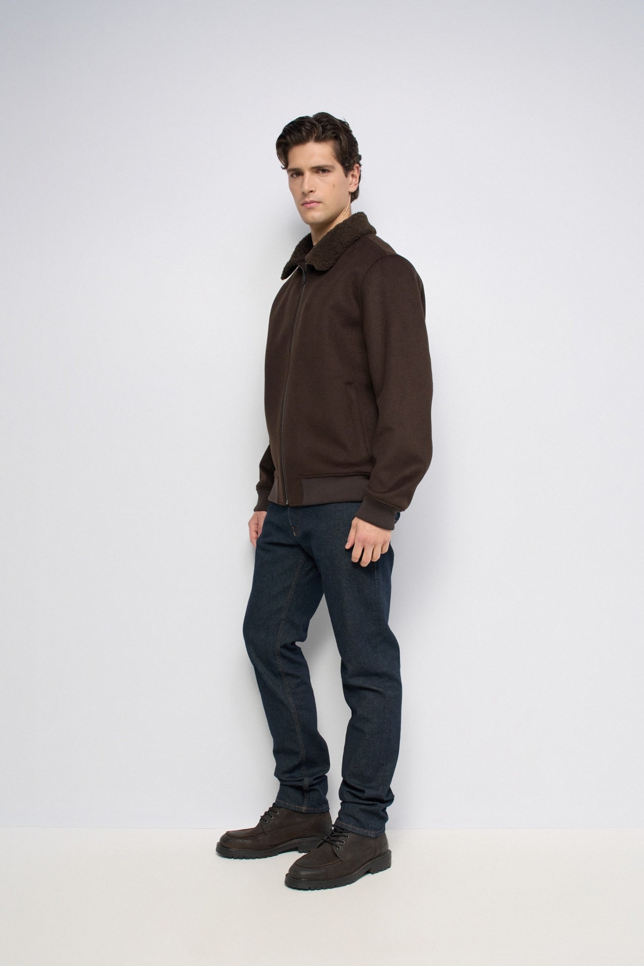WOOL BLEND BOMBER JACKET