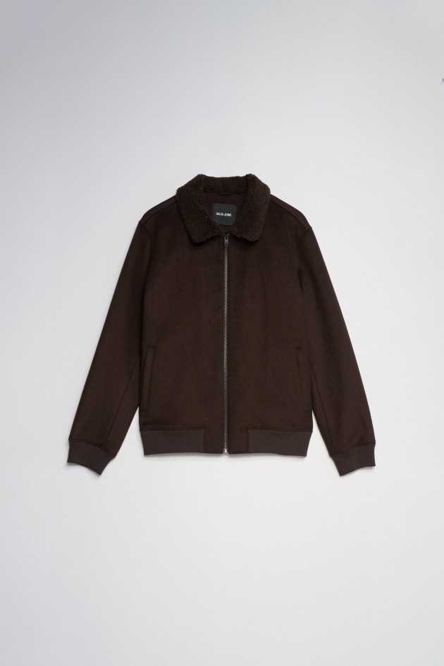 CAZADORA BOMBER CON LANA
