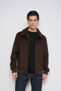 WOOL BLEND BOMBER JACKET