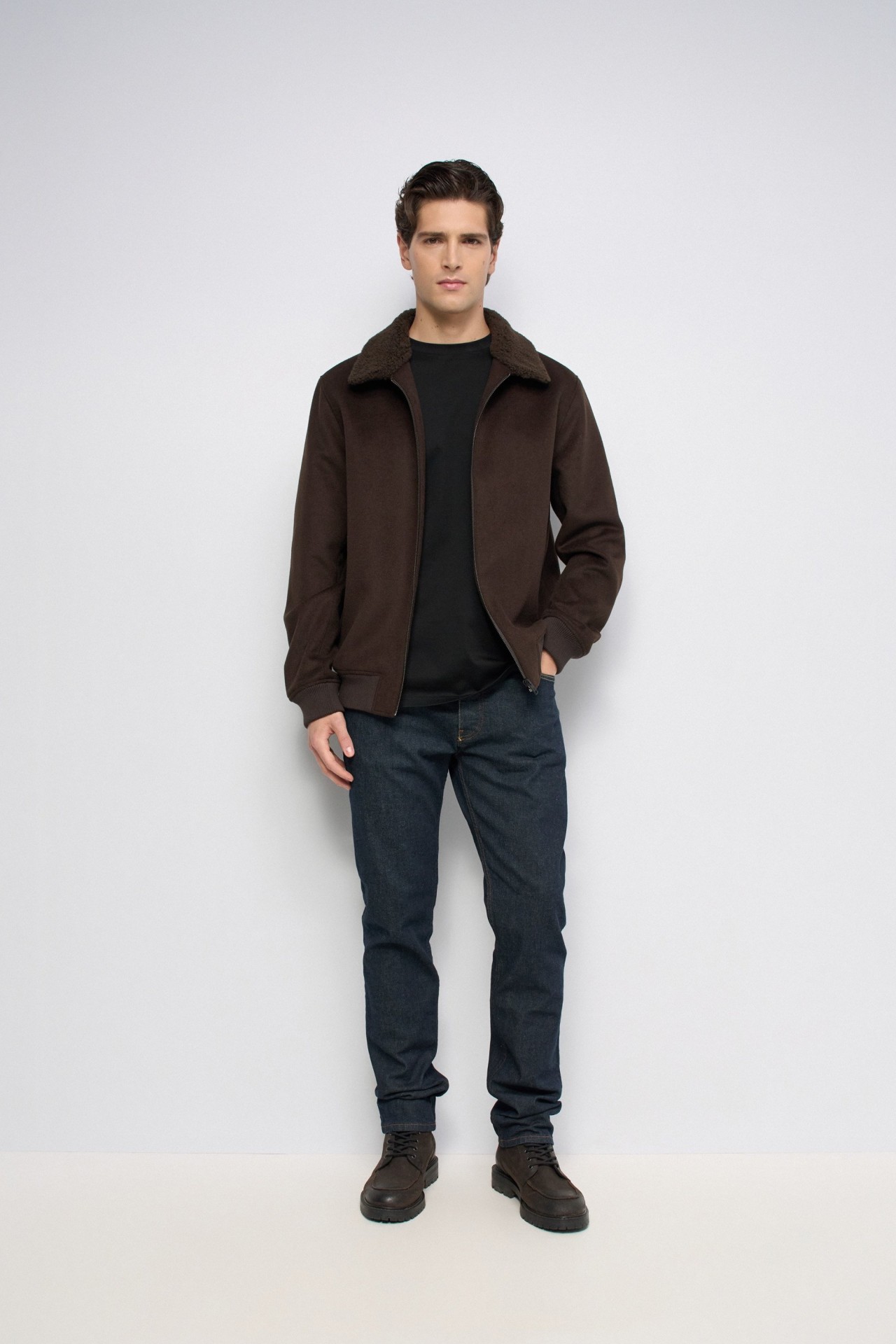 WOOL BLEND BOMBER JACKET