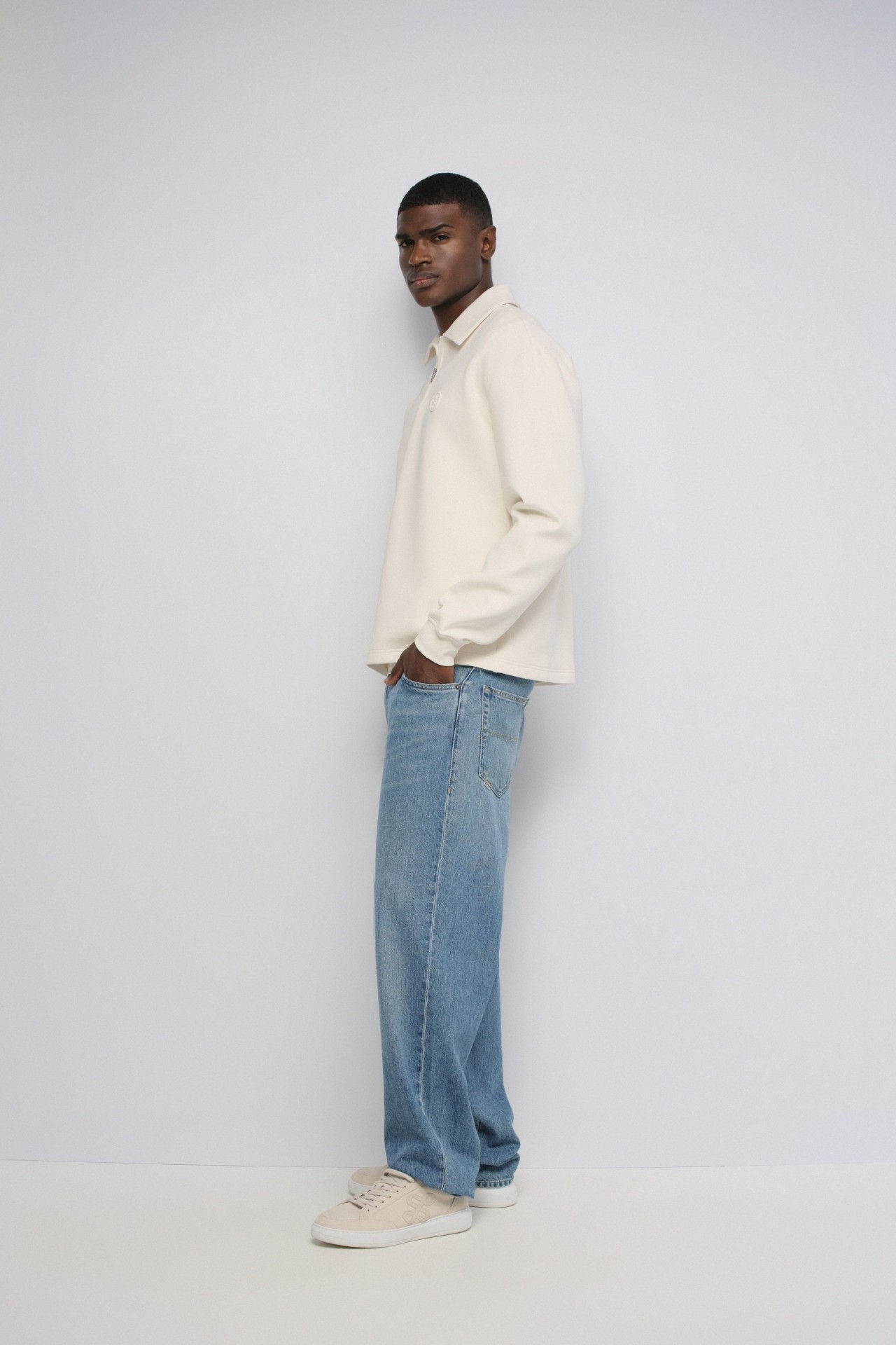 HALF-ZIP KNITTED SWEATSHIRT