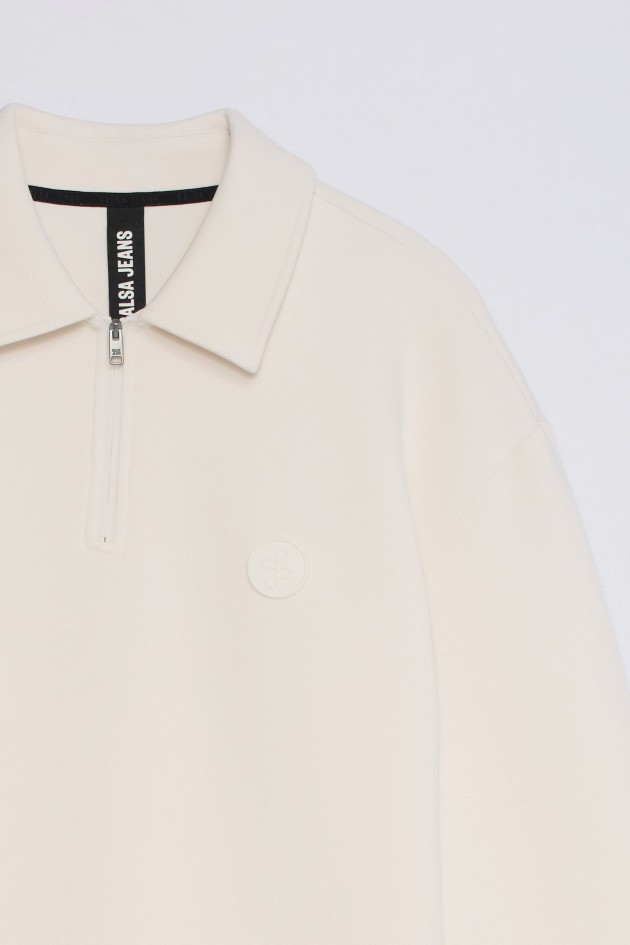 SWEAT-SHIRT EN MAILLE DEMI-ZIP