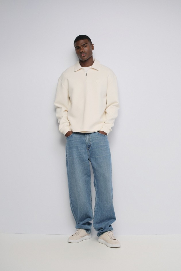 SWEAT-SHIRT EN MAILLE DEMI-ZIP