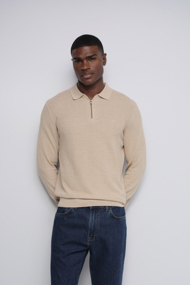 HALF-ZIP KNITTED JUMPER