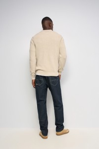 TEXTURED LONG-SLEEVE POLO