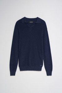 TEXTURED LONG-SLEEVE POLO