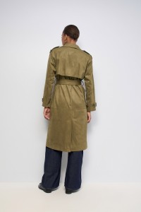 VELVETY-EFFECT TRENCH COAT