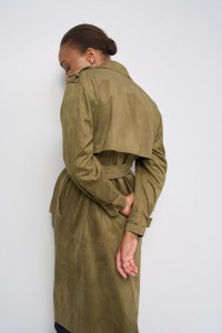 VELVETY-EFFECT TRENCH COAT