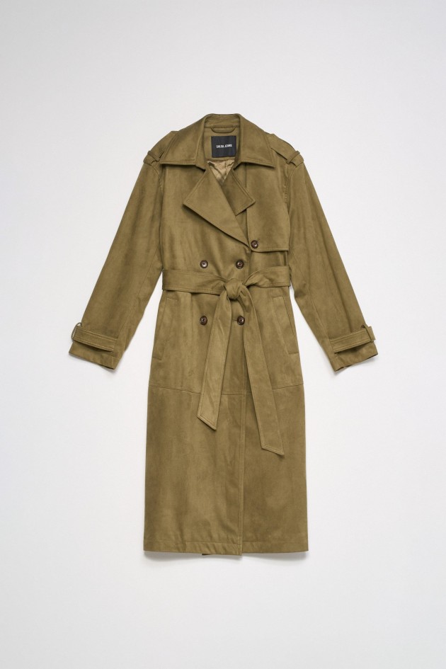 TRENCH COAT EFEITO AVELUDADO