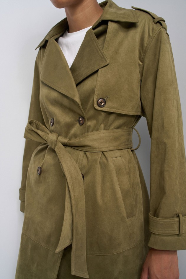 TRENCH COAT EFEITO AVELUDADO