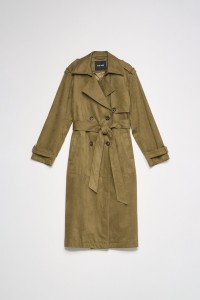 VELVETY-EFFECT TRENCH COAT