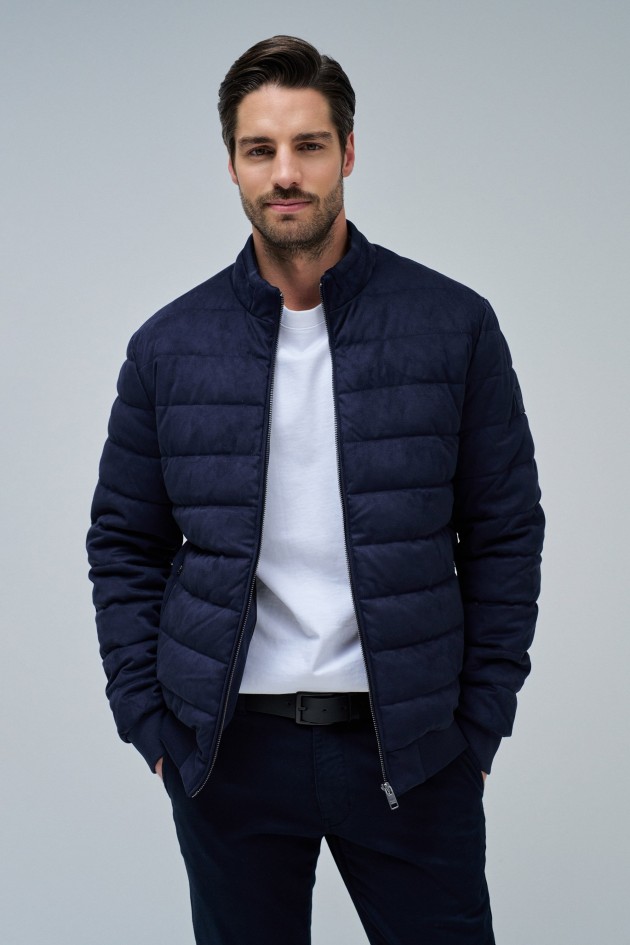CASACO PUFFER EM SUEDE