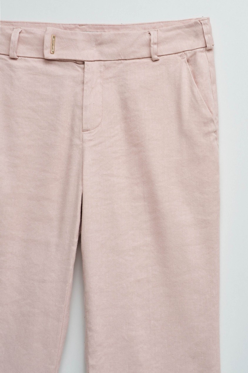PANTALONS CHINO FLARE EN LIN