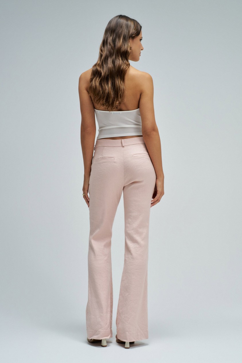 PANTALONS CHINO FLARE EN LIN