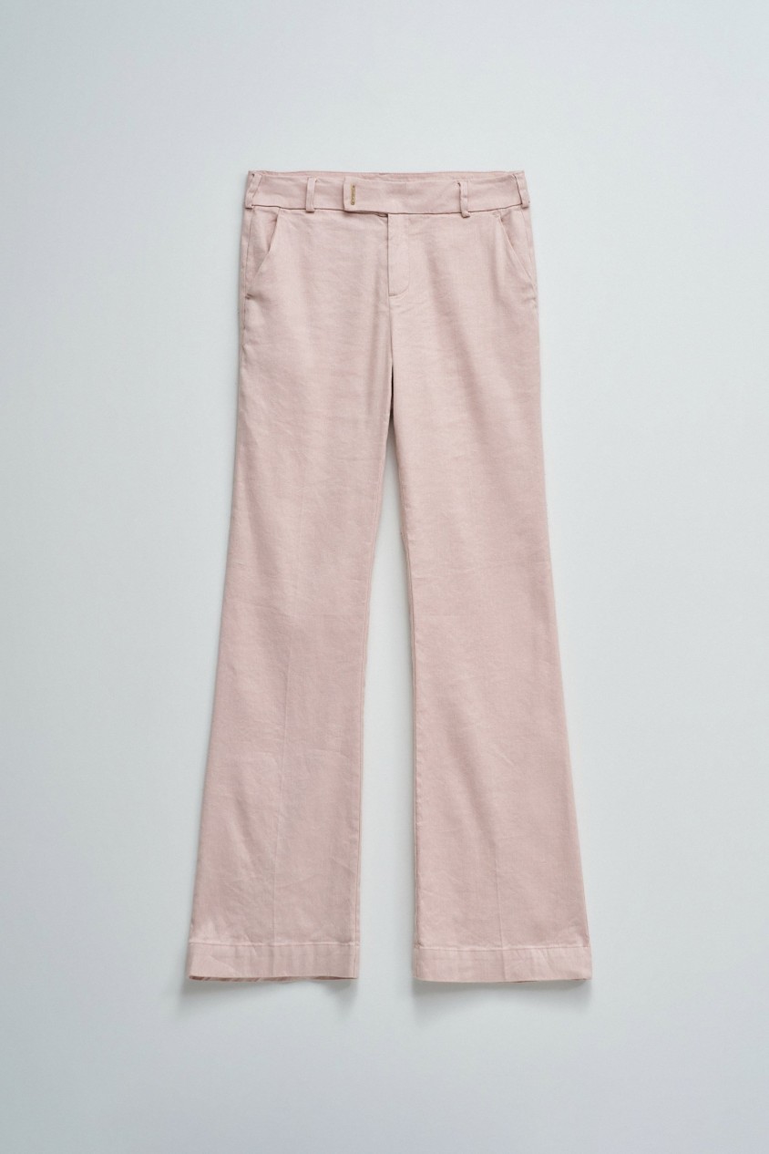 PANTALONS CHINO FLARE EN LIN