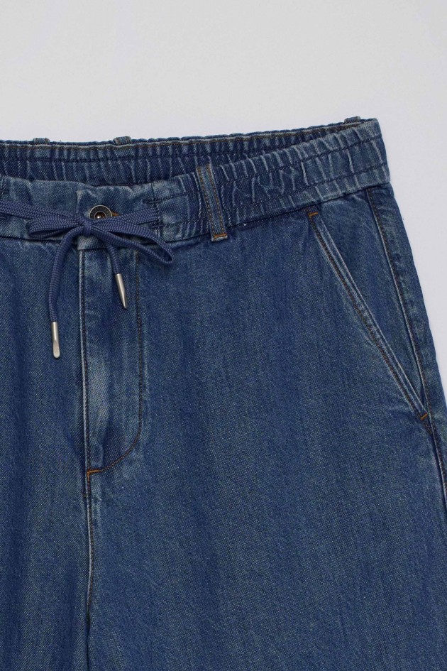 LIGHTWEIGHT DENIM JOGGER SHORTS