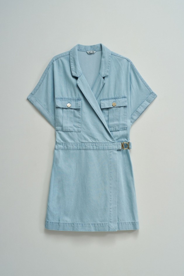 SHORT OVERALL IN LIGHTDENIM