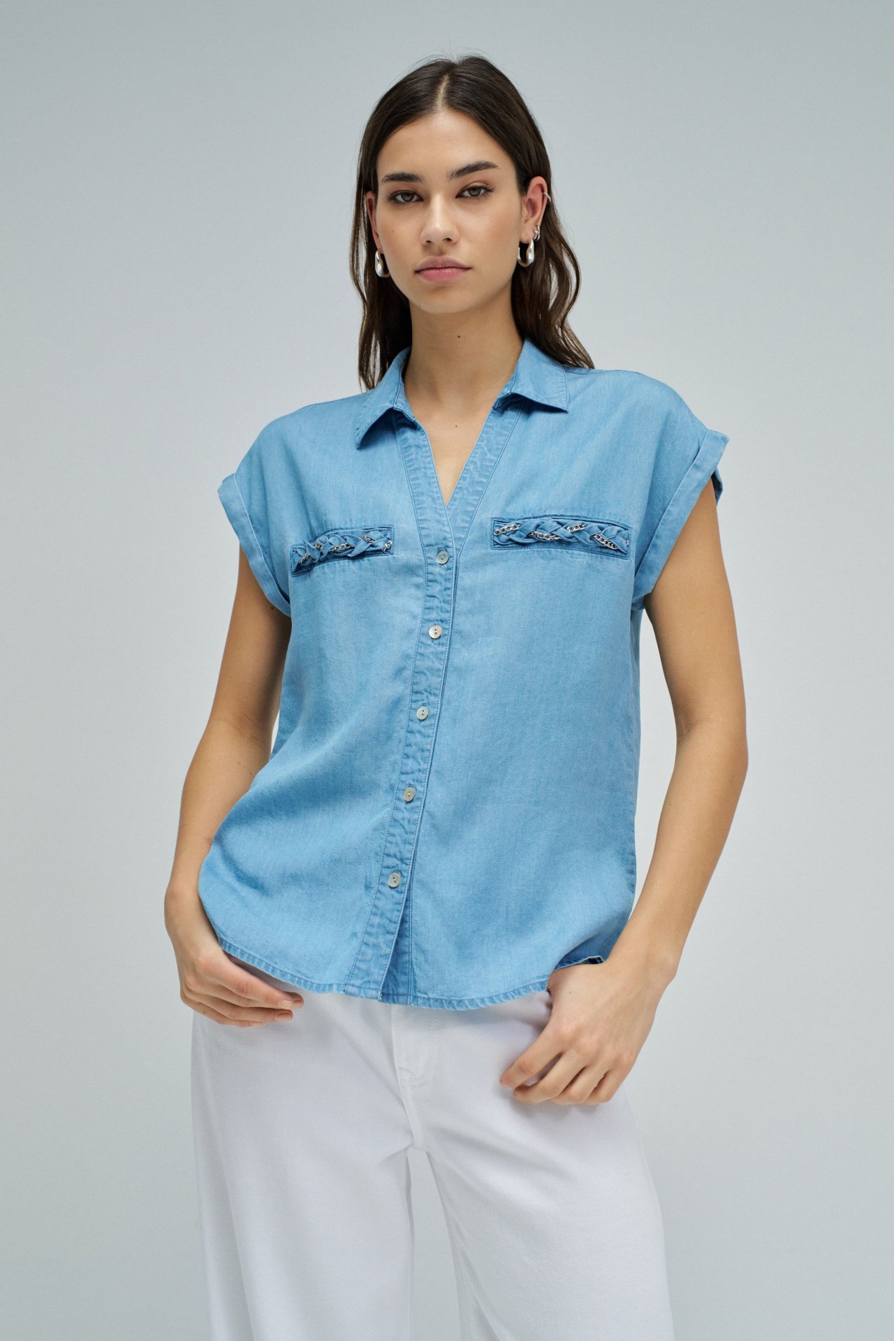 CAMISA EM LIGHTDENIM