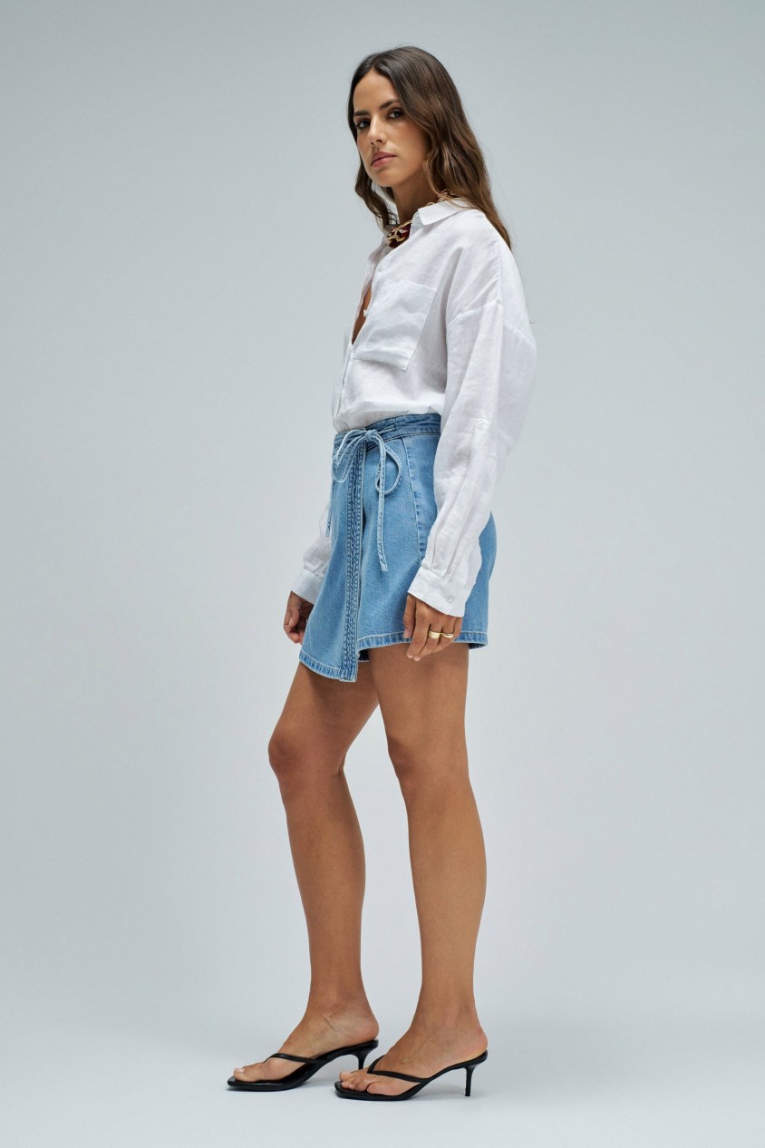 SKORT IN LIGHTDENIM