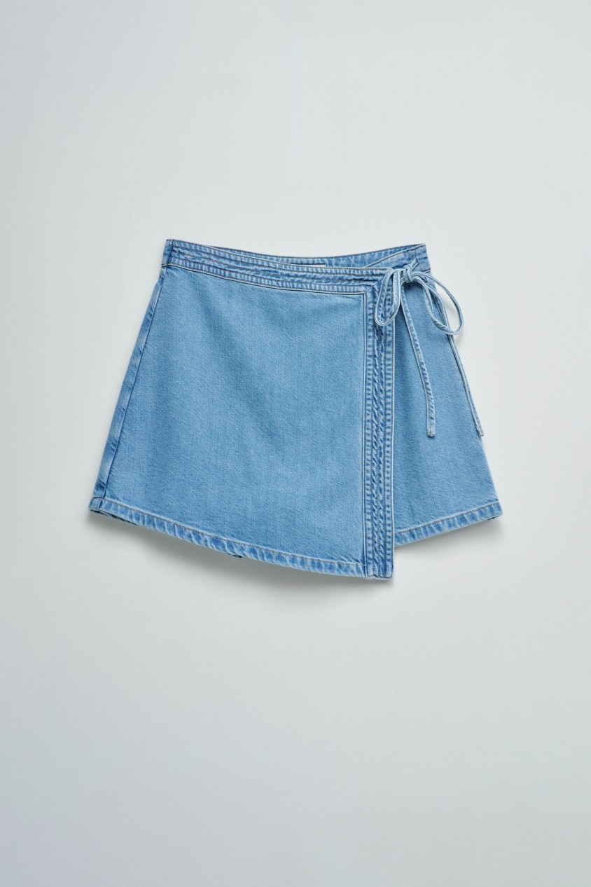 SKORT IN LIGHTDENIM