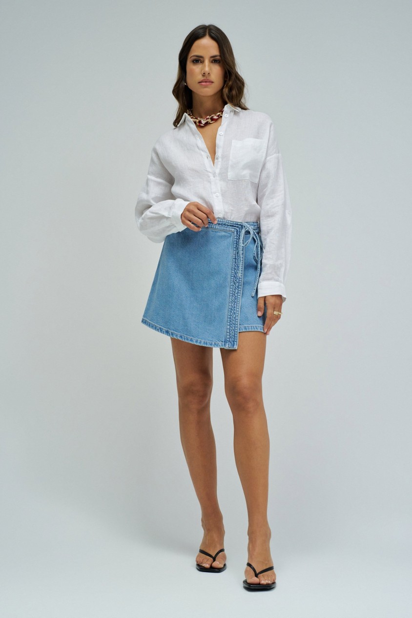SKORT IN LIGHTDENIM