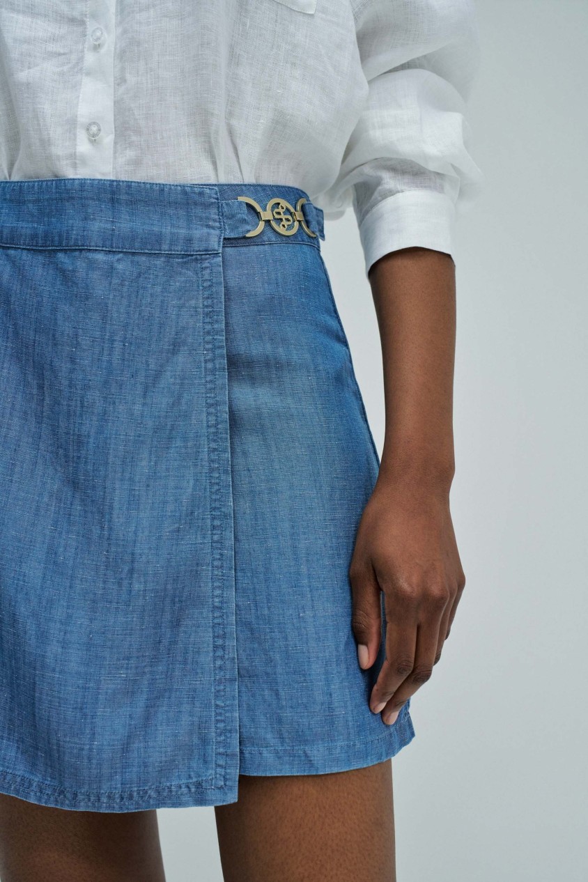 SKORT IN LIGHTDENIM