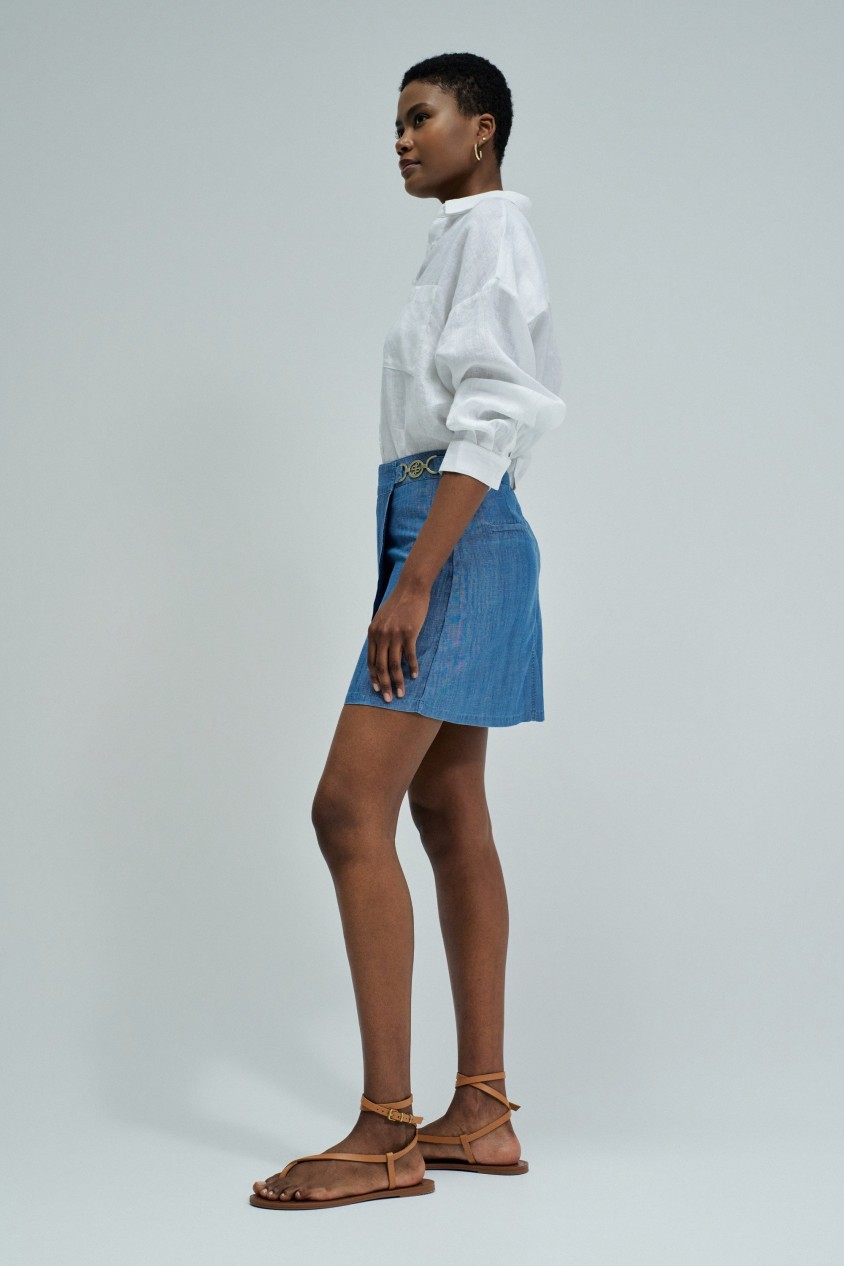 SKORT IN LIGHTDENIM