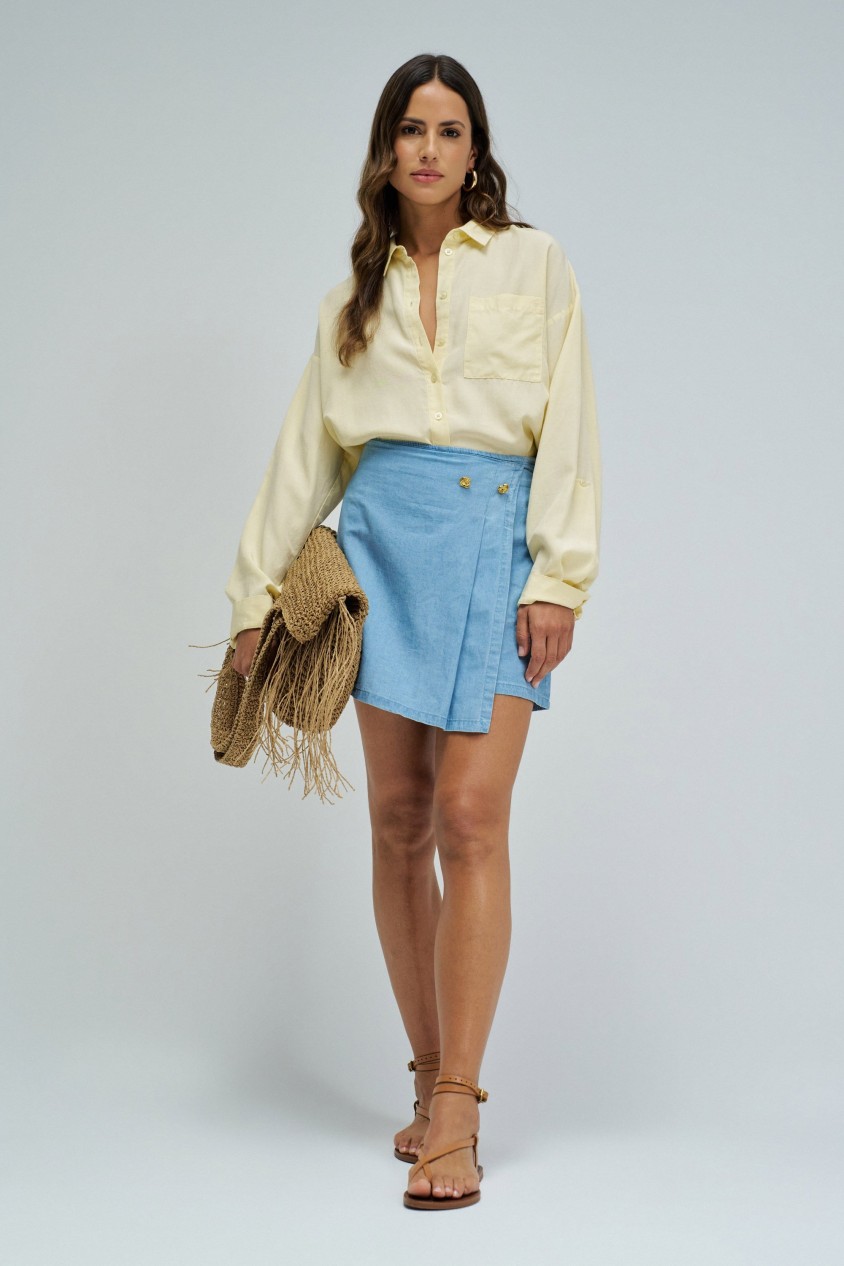 SKORT IN LIGHTDENIM