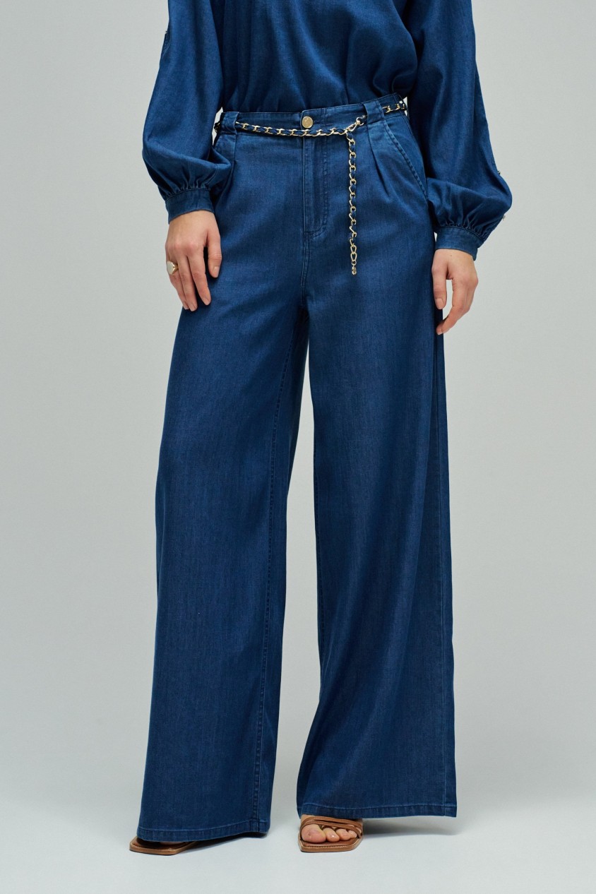 PANTALONS CHINO � JAMBES WIDE EN LIGHTDENIM