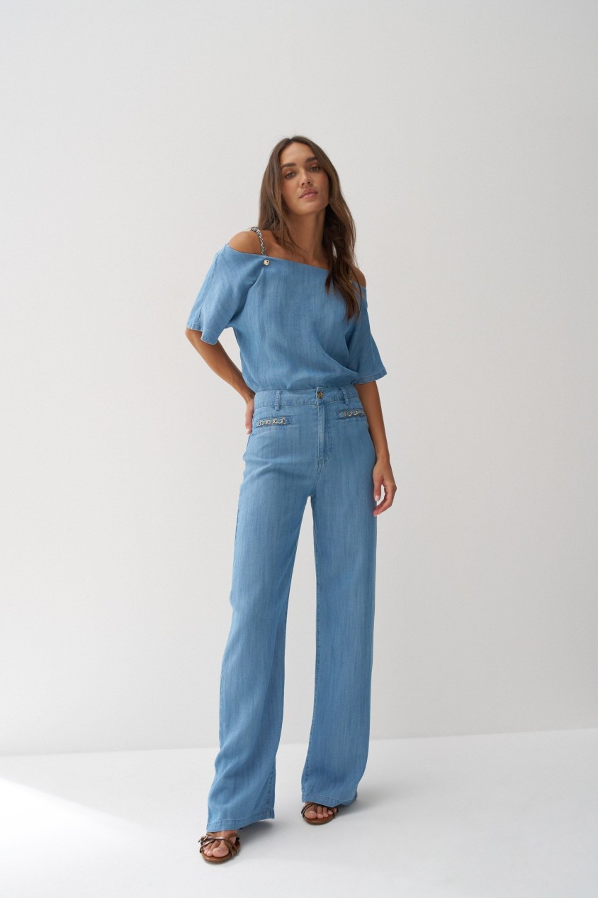 PANTALONES EN LIGHTDENIM CON PERNA WIDE
