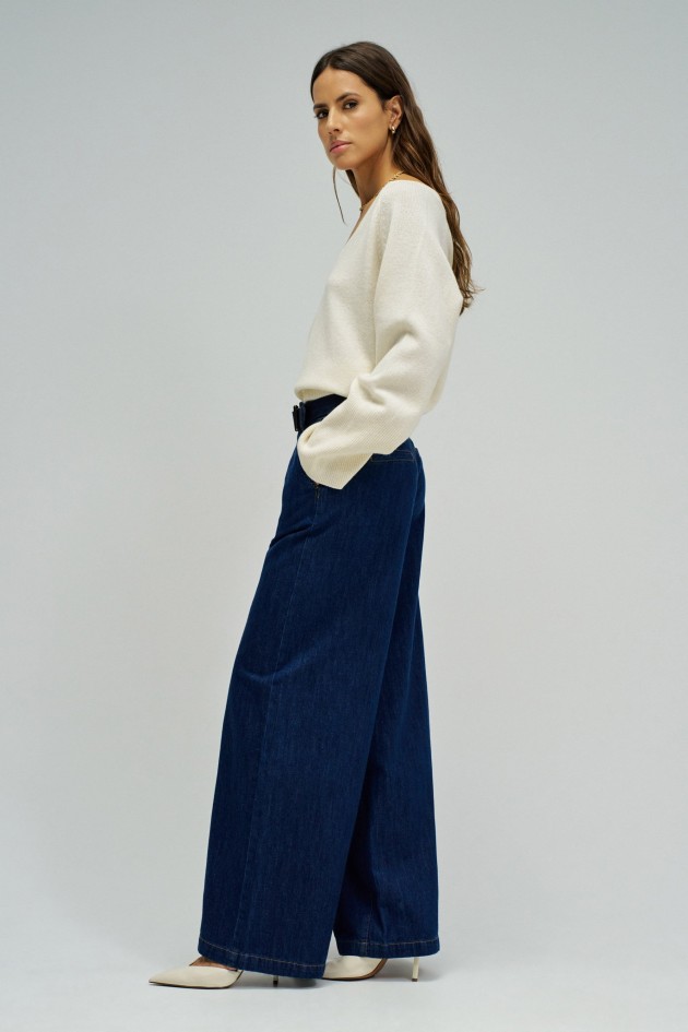 PANTALON CHINO À JAMBES WIDE