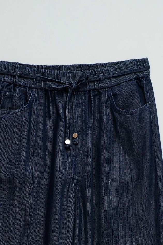 CALÇAS JOGGERS COM PERNA WIDE EM LIGHTDENIM