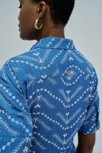 MIDI SHIRT DRESS WITH EMBROIDERY