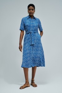 MIDI SHIRT DRESS WITH EMBROIDERY
